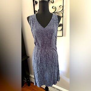 Old Navy Navy Blue Polka Dot Midi Dress